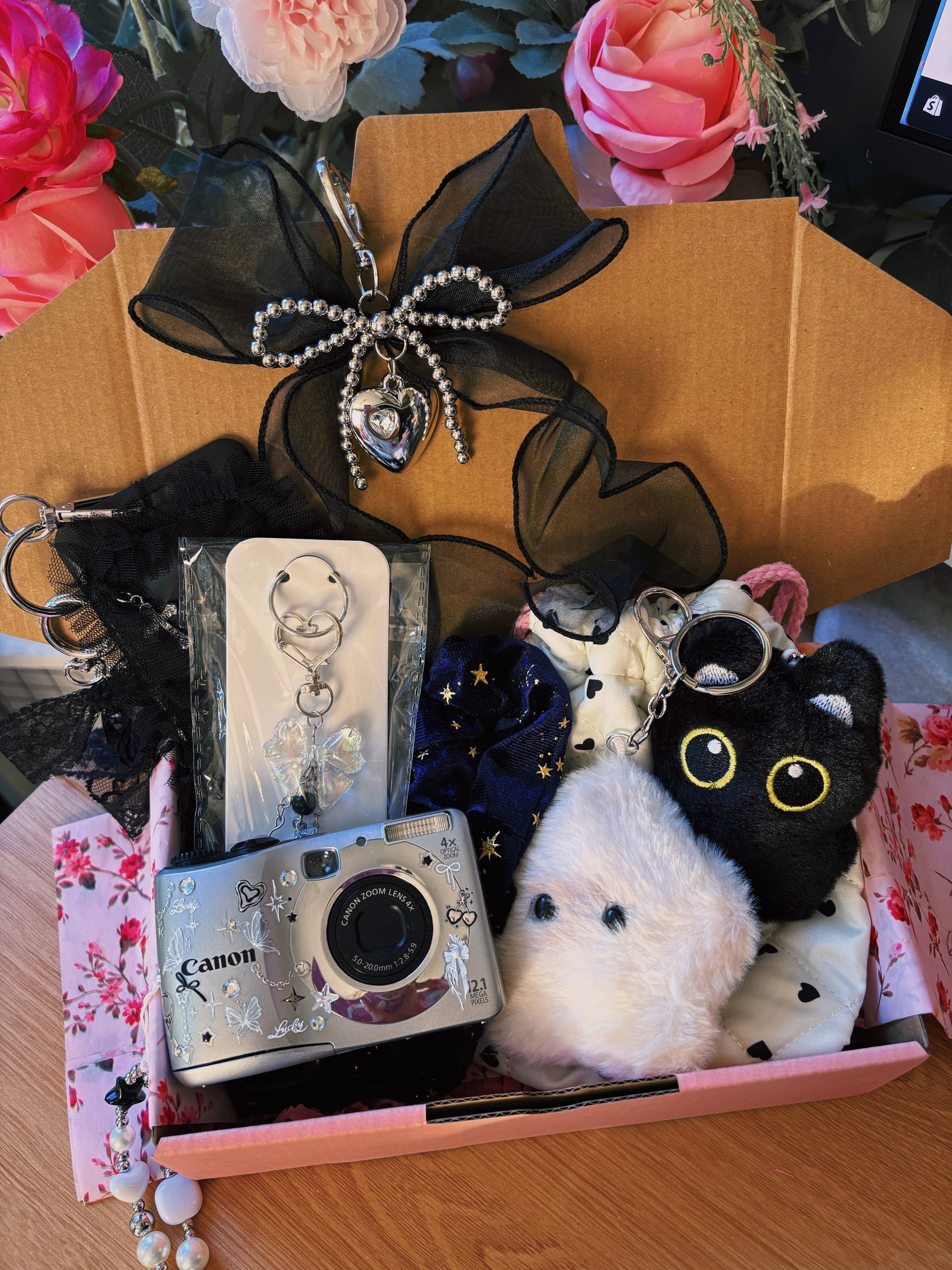 “Elysia” – Canon A2100 Silver Vintage Digi Cam (Y2K Aesthetic) | Charm Set