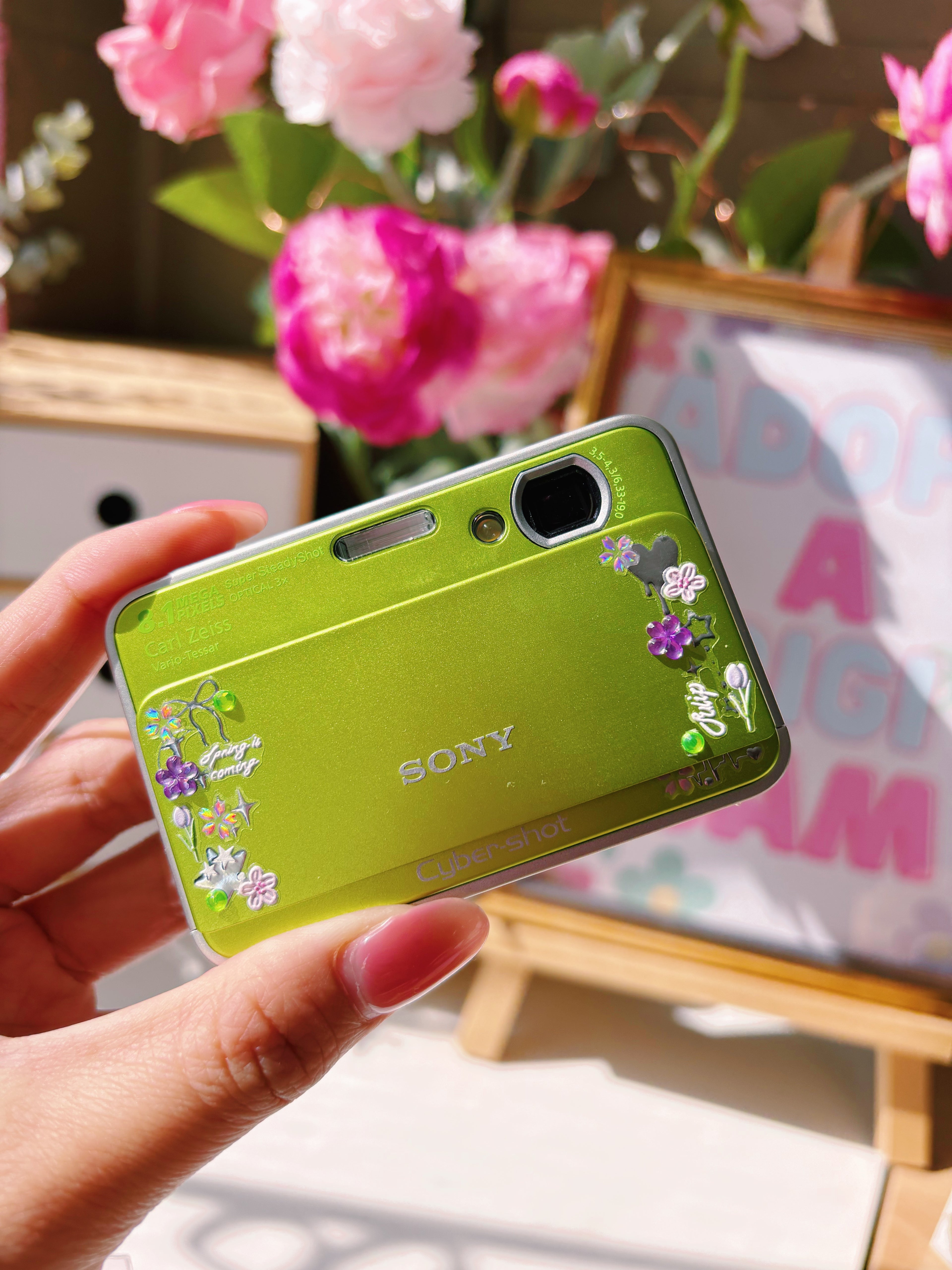 Spring Fizz ✿ Sony Cyber-shot T2 Green Digital Camera Bundle