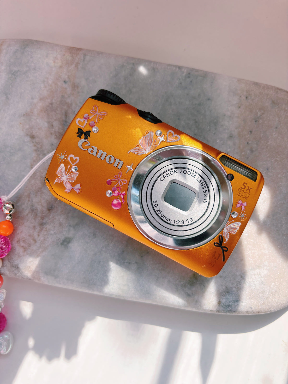 Citrus Pop 🍊🩷 Canon Powershot A3200IS | soft pixel diaries digital camera set