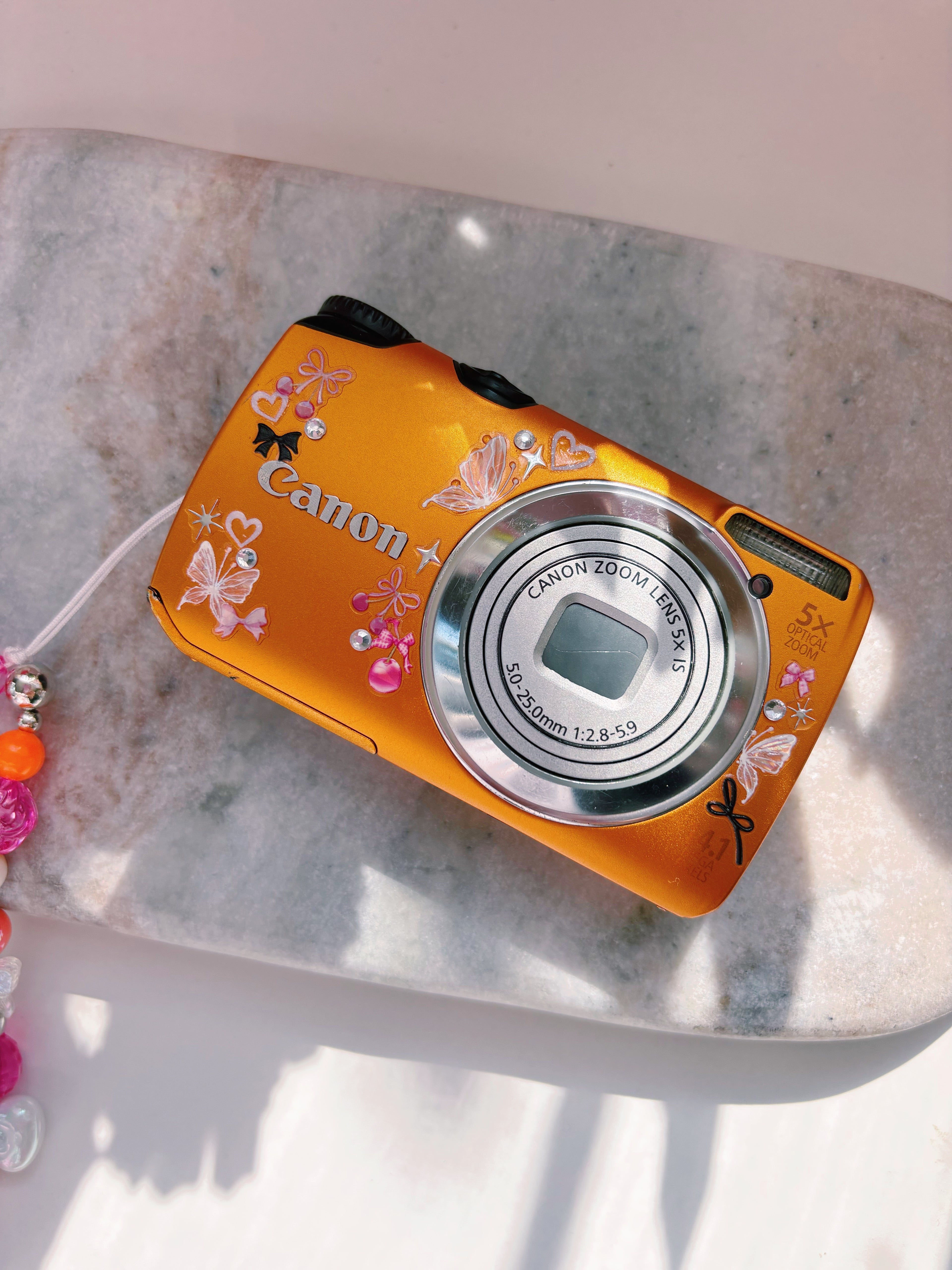Citrus Pop 🍊🩷 Canon Powershot A3200IS | soft pixel diaries digital camera set