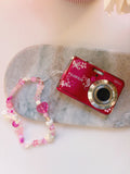 Strawberry Glimmer 🍓✨ Fujifilm Finepix AV110 (pink/red) | soft pixel diaries curated digi cam