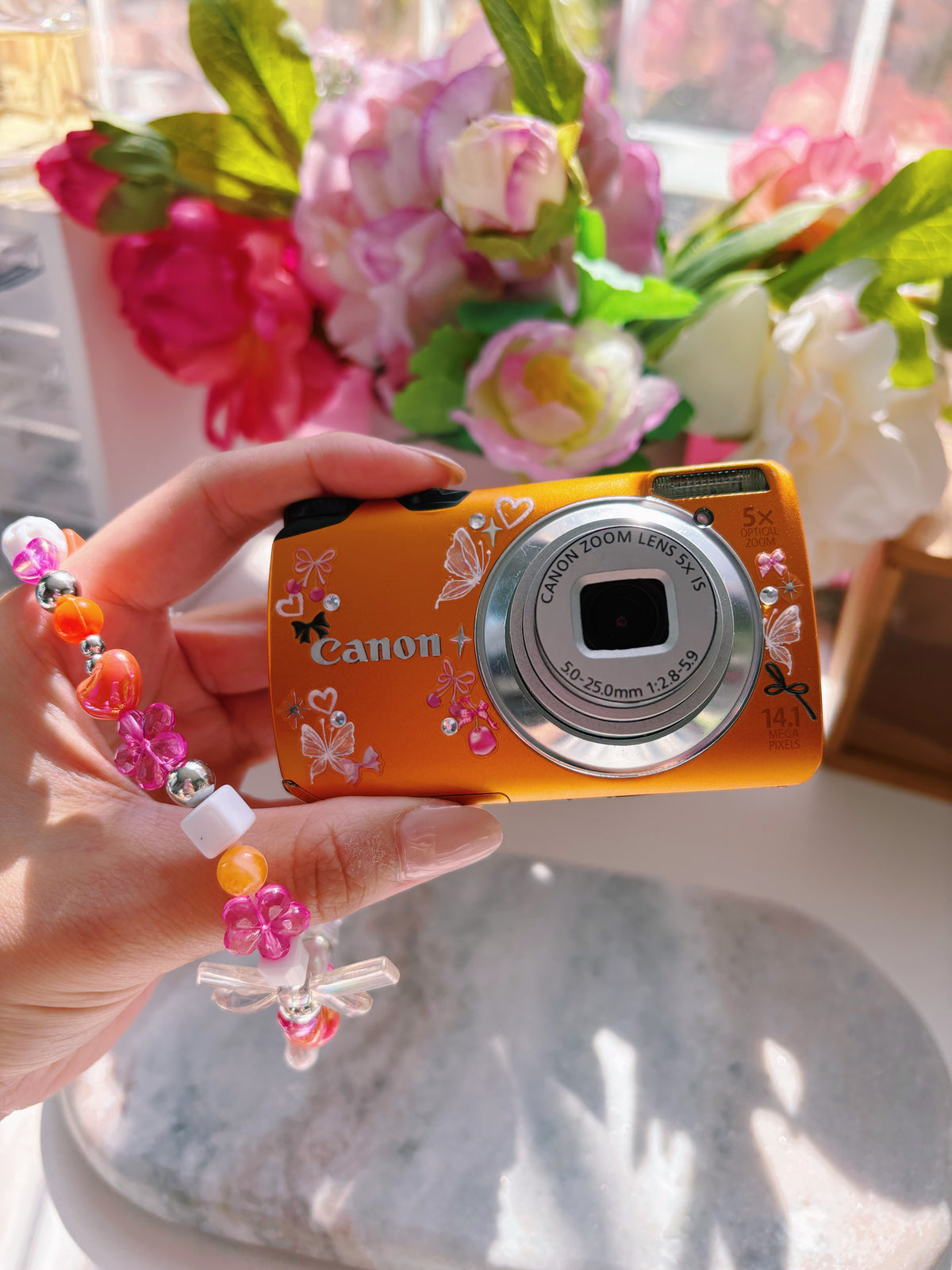 Citrus Pop 🍊🩷 Canon Powershot A3200IS | soft pixel diaries digital camera set