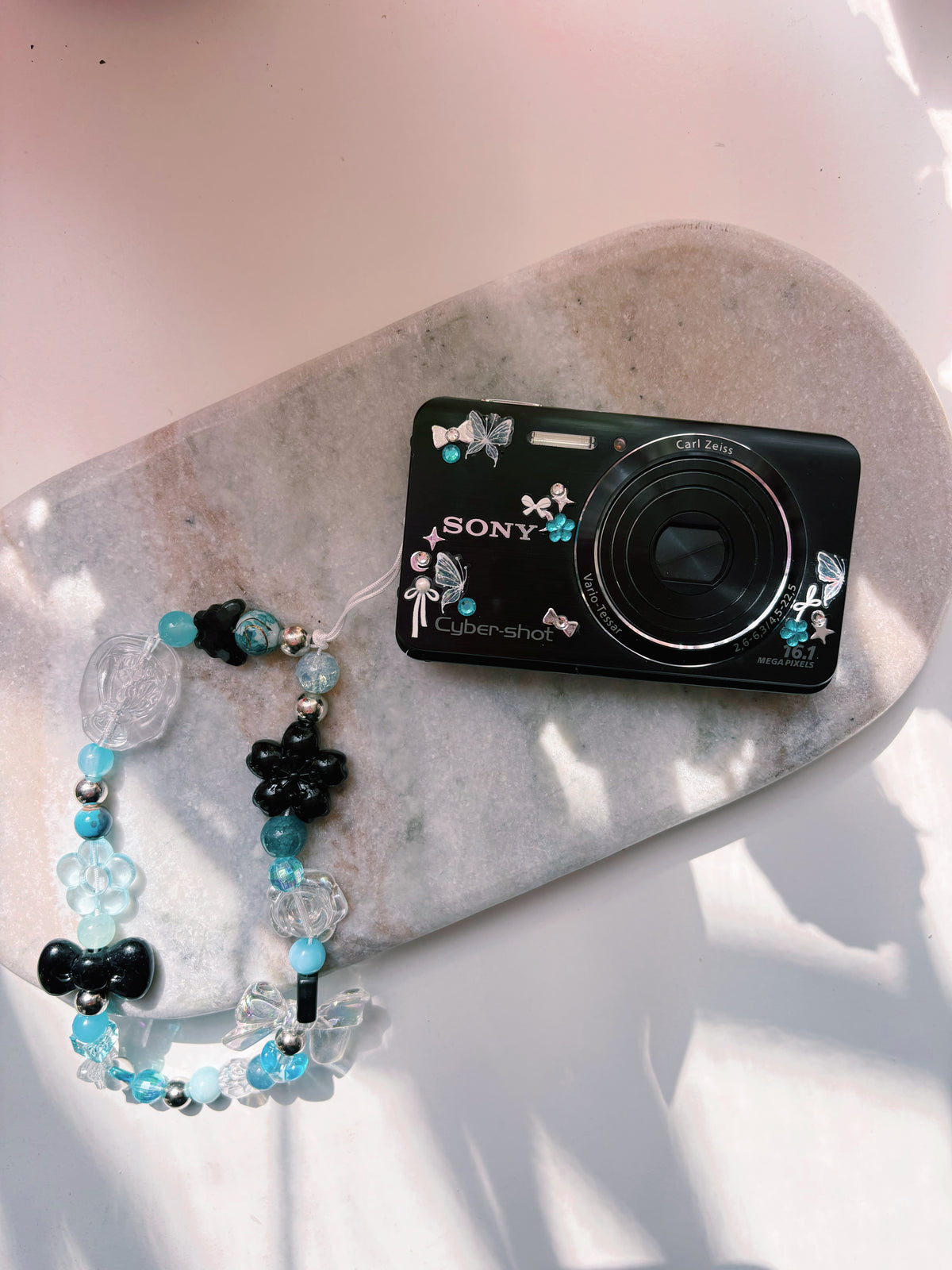 Aqua Noir 🖤🩵 Sony Cyber-shot DSC-W650 - Soft Pixel Diaries Digi Cam Set