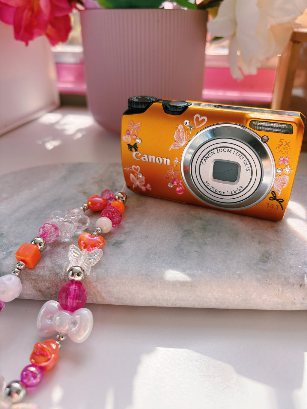 Citrus Pop 🍊🩷 Canon Powershot A3200IS | soft pixel diaries digital camera set