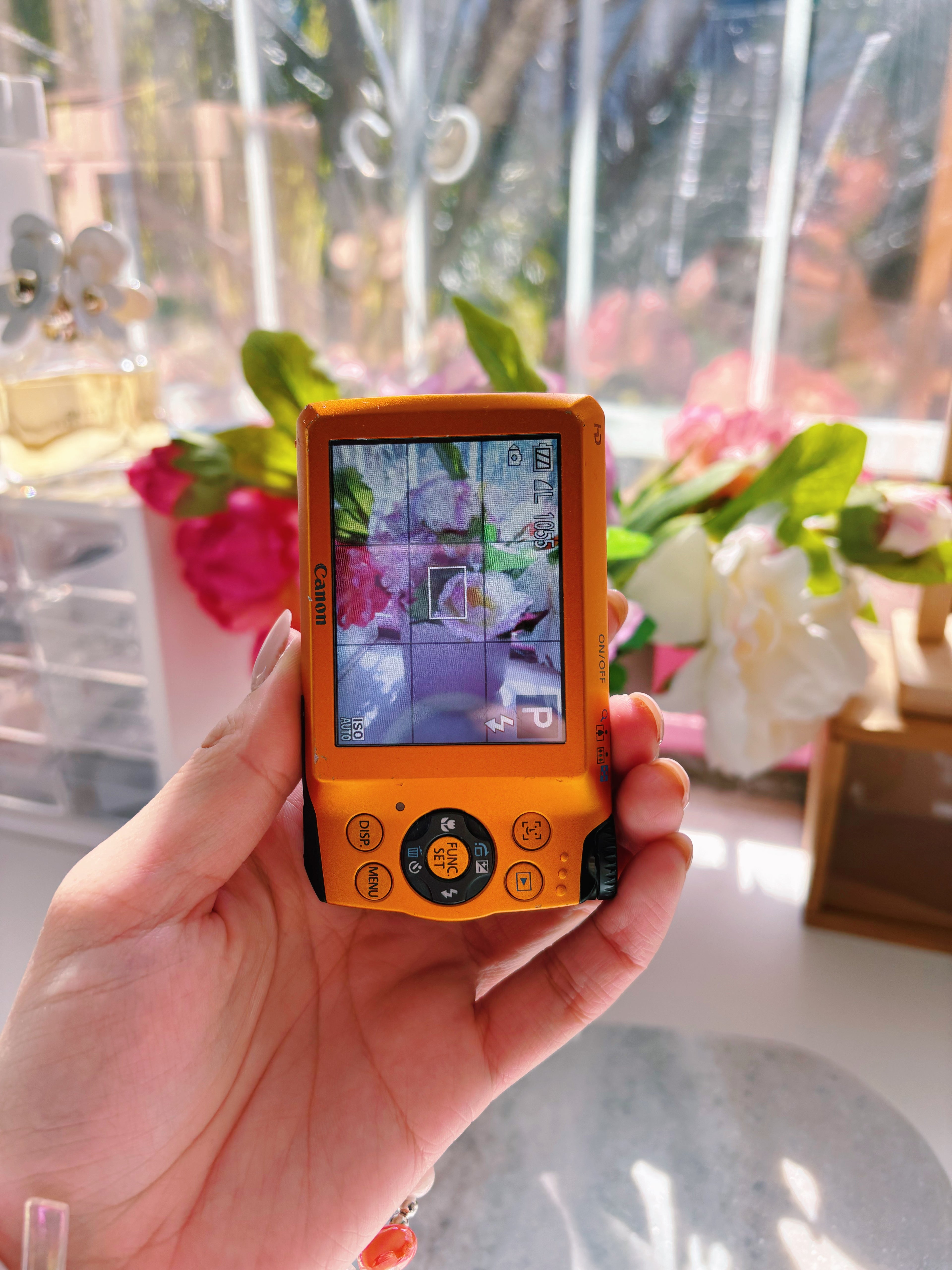 Citrus Pop 🍊🩷 Canon Powershot A3200IS | soft pixel diaries digital camera set