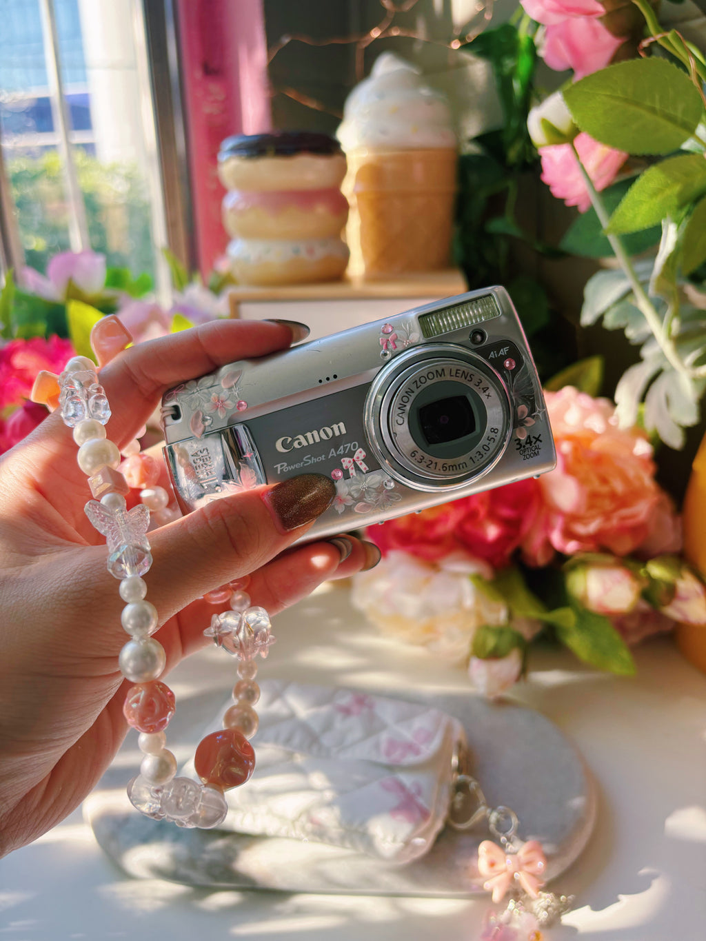 “Blush Halo” — Canon PowerShot A470 Digital Camera Set 🩷