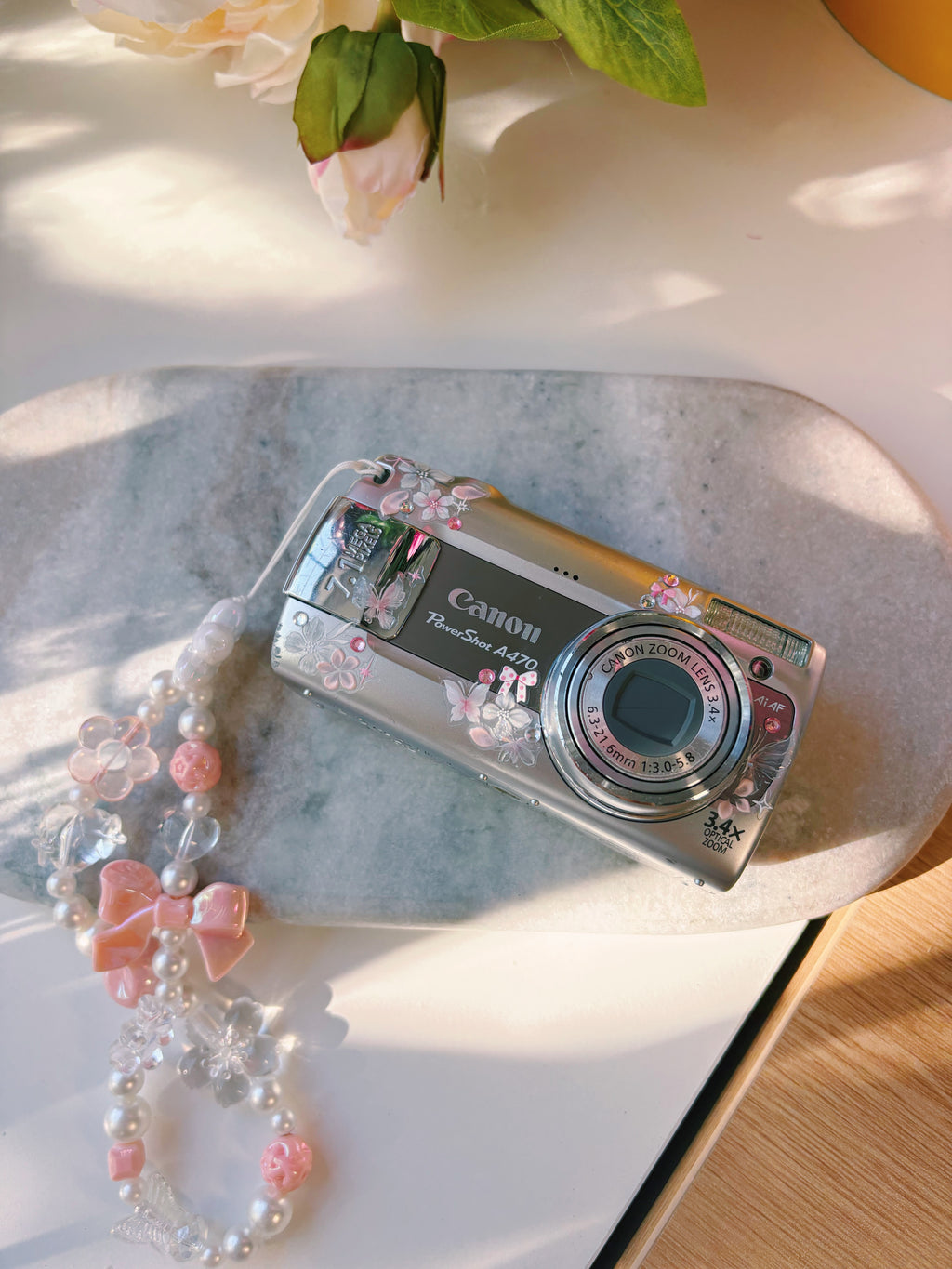 “Blush Halo” — Canon PowerShot A470 Digital Camera Set 🩷