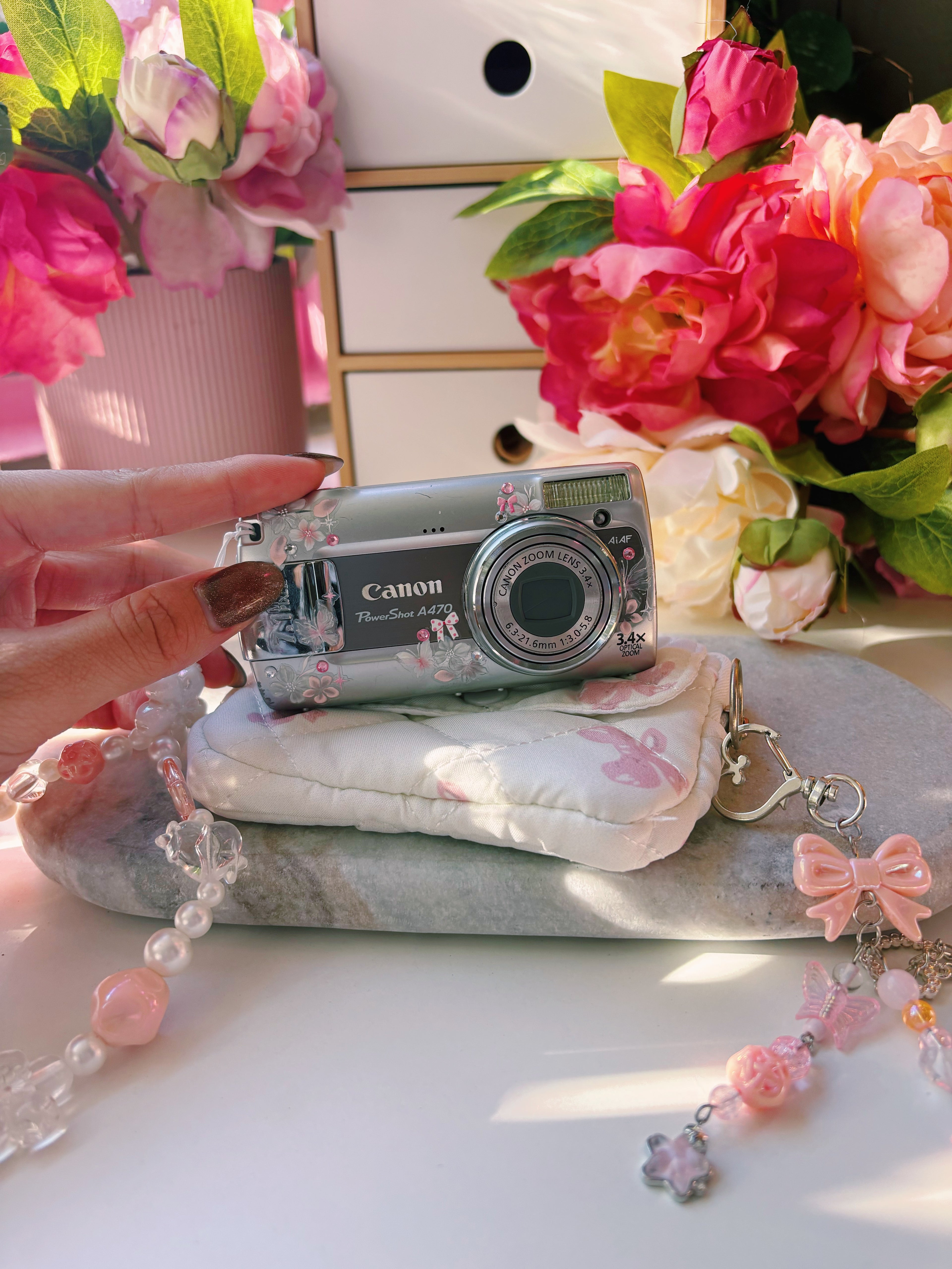 “Blush Halo” — Canon PowerShot A470 Digital Camera Set 🩷